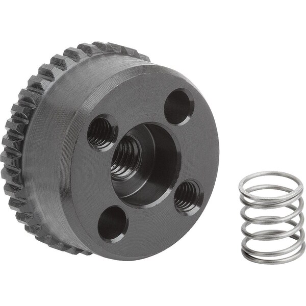 Engagement Element W. Ext. Toothing, Form:G, D4=23, N=38, H=9, 5, Steel Blk Oxidized, Comp:Stainless